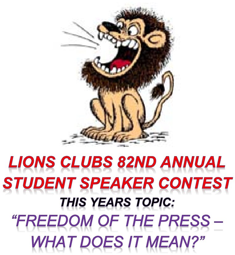 The Fairfield HOST Lions Clubs 82nd Annual Student Speaker Contest, February 6