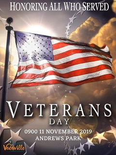 Downtown Vacavilles Veterans Day Ceremony Nov.11