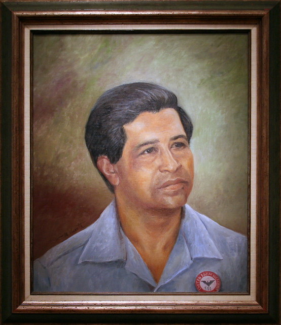 A painting of Cesar Chavez by Manuel Acosta (1969)