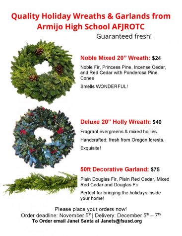 AFJROTC Holiday Wreaths for sale