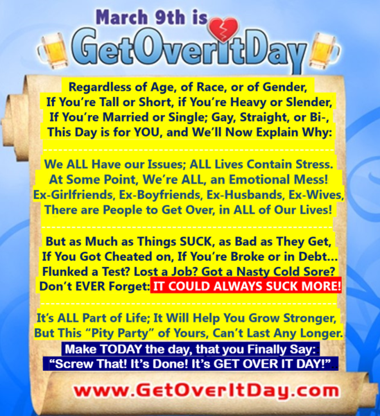 March 2021 A - (3-9) National Get over It Day