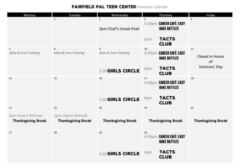 Fairfield PAL is open to Fairfield, Suisun, and Travis teens ages 13-18 who are enrolled in middle or high school.  A PAL membership is free and available at the Fairfield Community Center with a valid student ID and parent  / guardian signature. 