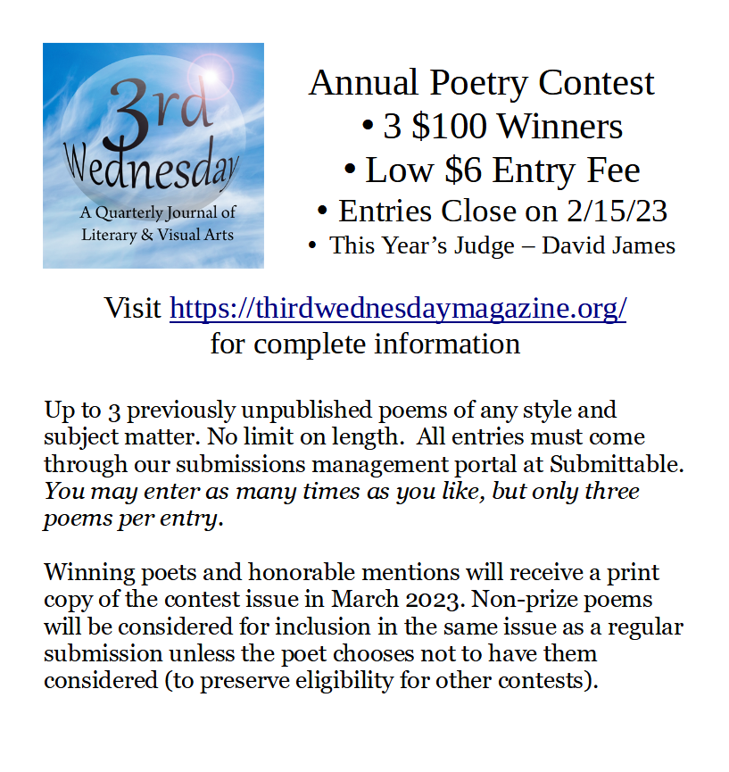 3rd Wednesday’s Annual Poetry Contest