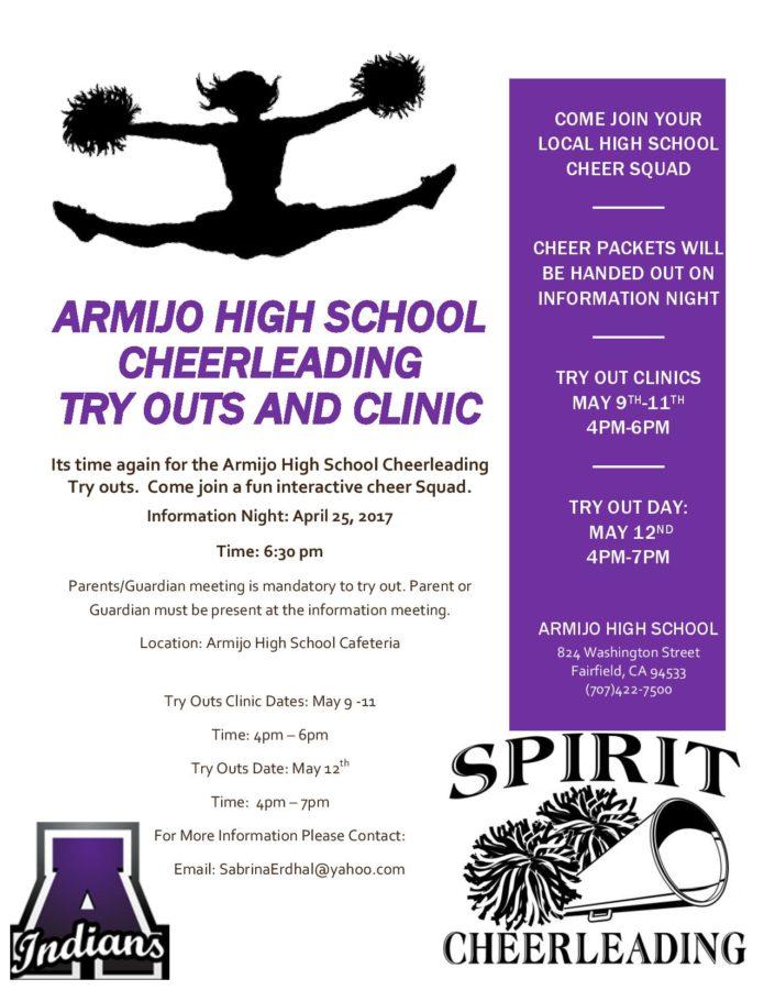 Cheer Try-Out Clinic May 10-11; Cheer Try-Outs May 12 - Are you Ready?