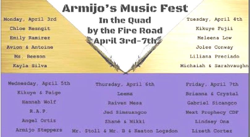 The line-up for a week of music and fun.
