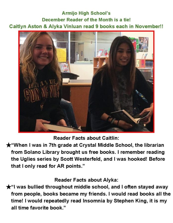 Armijo Library recognizes December's Reader(s) of the Month
