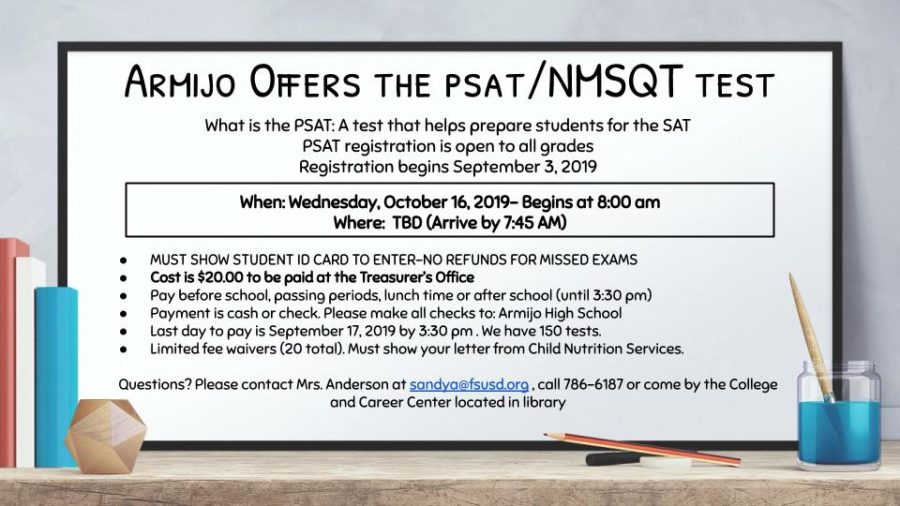 PSAT sign-ups now available in the Treasurer's Office