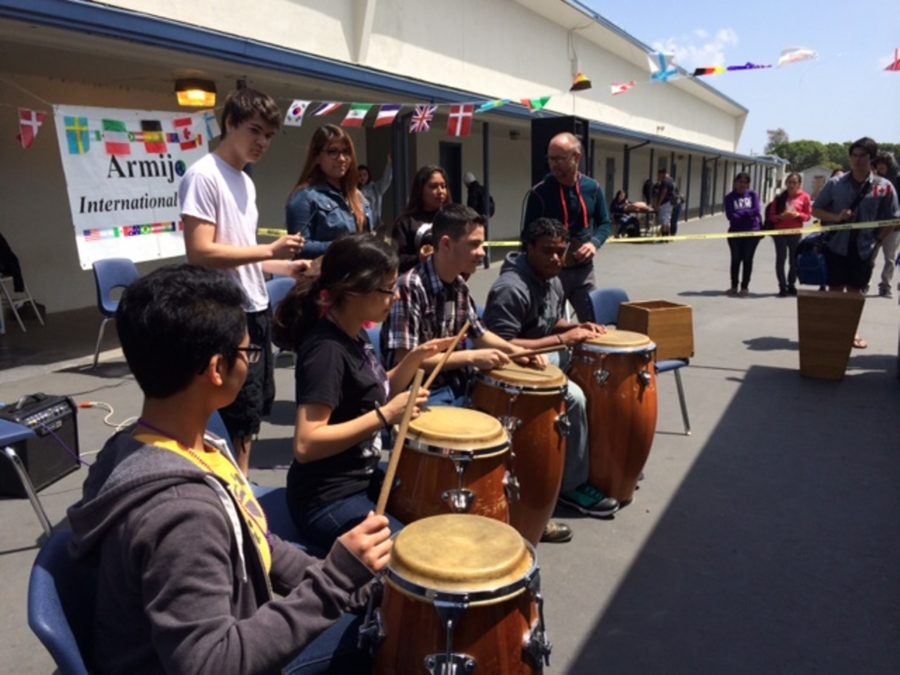 These students from 2015 are participating in the annual International Week celebration.