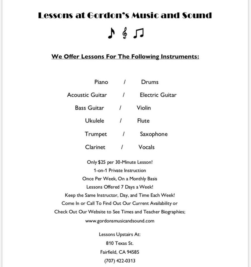 Gordon's is one of the places that students can learn to play an instrument.