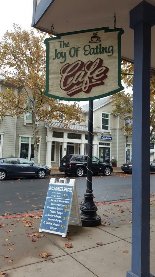  The entrance to the cafe is both informative and inviting.