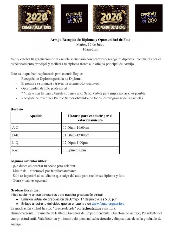 Fiestas de graduación 16 y 17 de junio