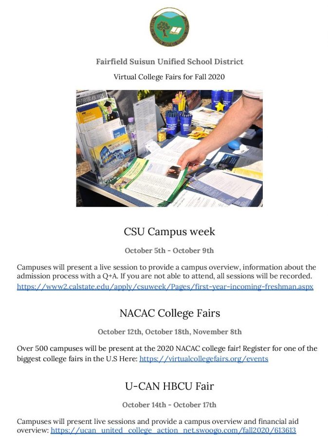 Sign up for an upcoming virtual college fair