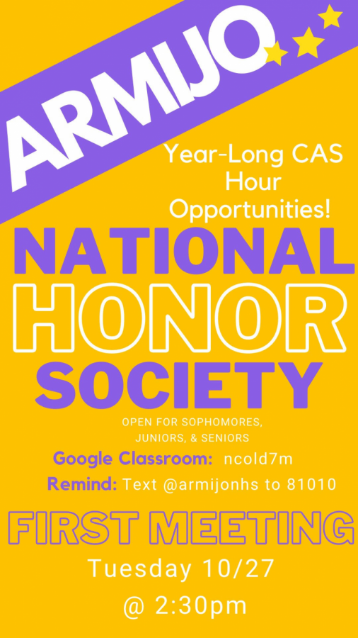 Come join NHS for their first meeting 10/27