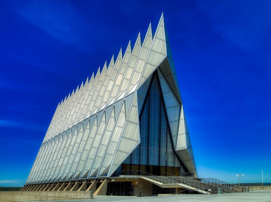 Even the chapel at the Air Force Academy points skyward.