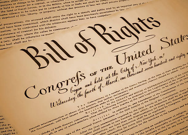 Replica of the United States Bill of Rights, documenting the 10 amendments to the US Constitution.