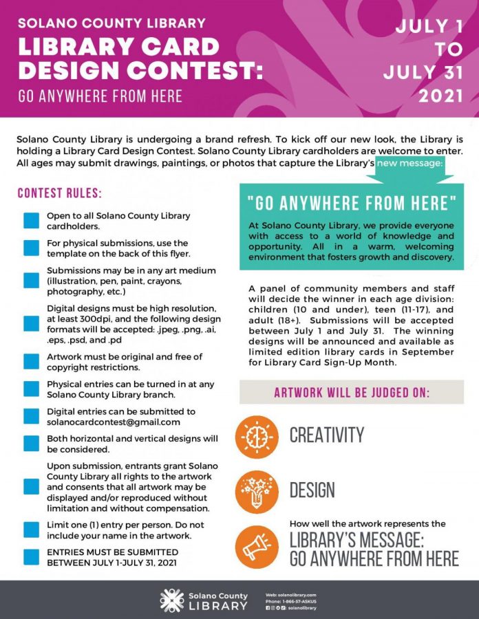 Visit https://solanolibrary.com/library-card-contest/ for access to template and additional information