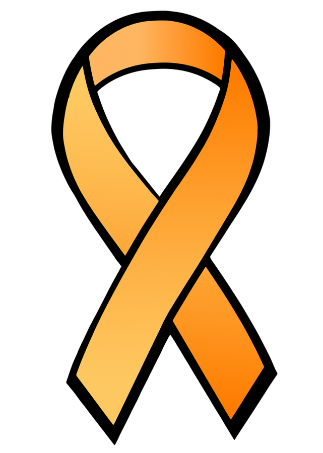 Victims can be in the forefront with orange ribbons.