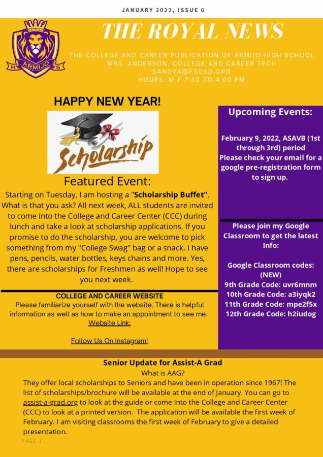 January 2022 B - Royal Newsletter page 1
