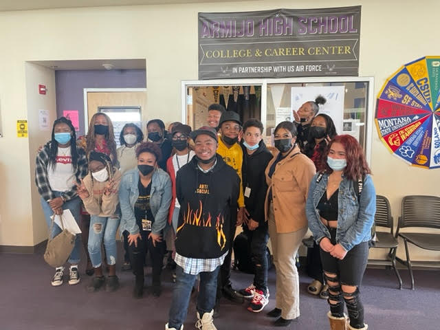Club members gathered for a poetry presentation on February 9.