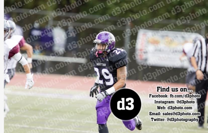 In October, 2014, Mr. Zaragosa was a still a junior, playing football for Whittier College.
