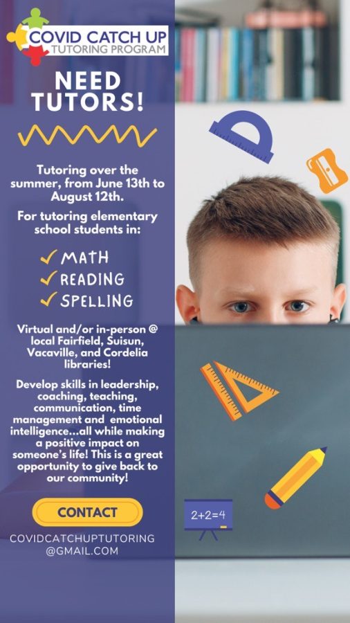 Summer tutors needed for COVID Catch Up Program!