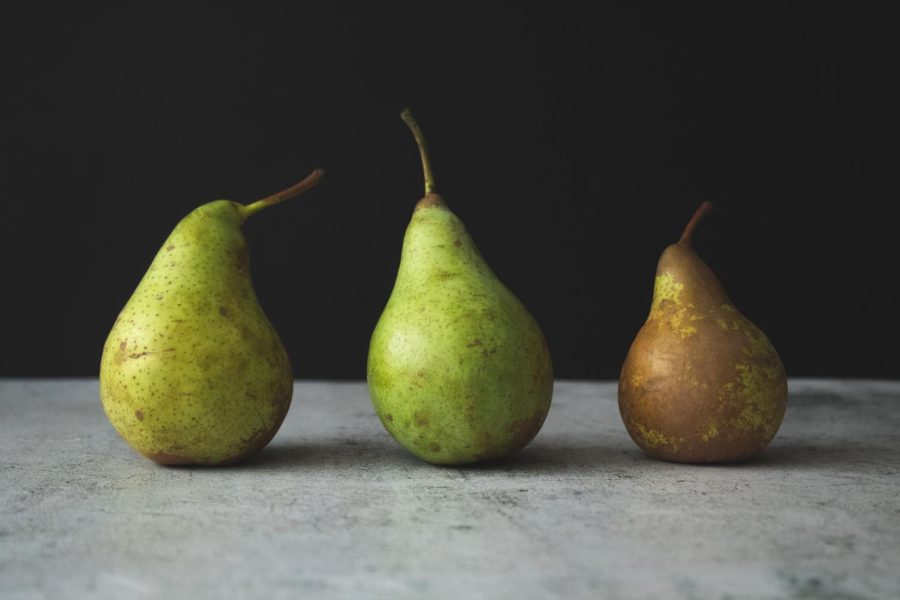 Make space on your dinner table; even pears are bringing the holiday spirit! 