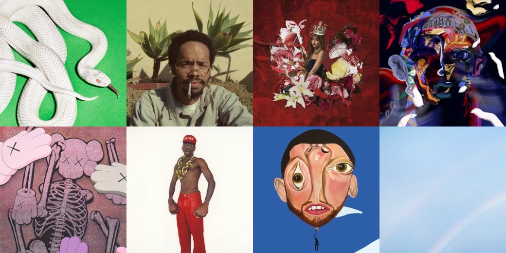 Album covers from Discogs.com & edited into the collage by photographer