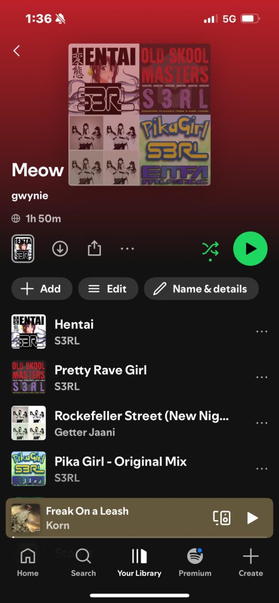 Student Gwyn's Playlist.  Gwyn dedicates her playlists to subjects and moods.